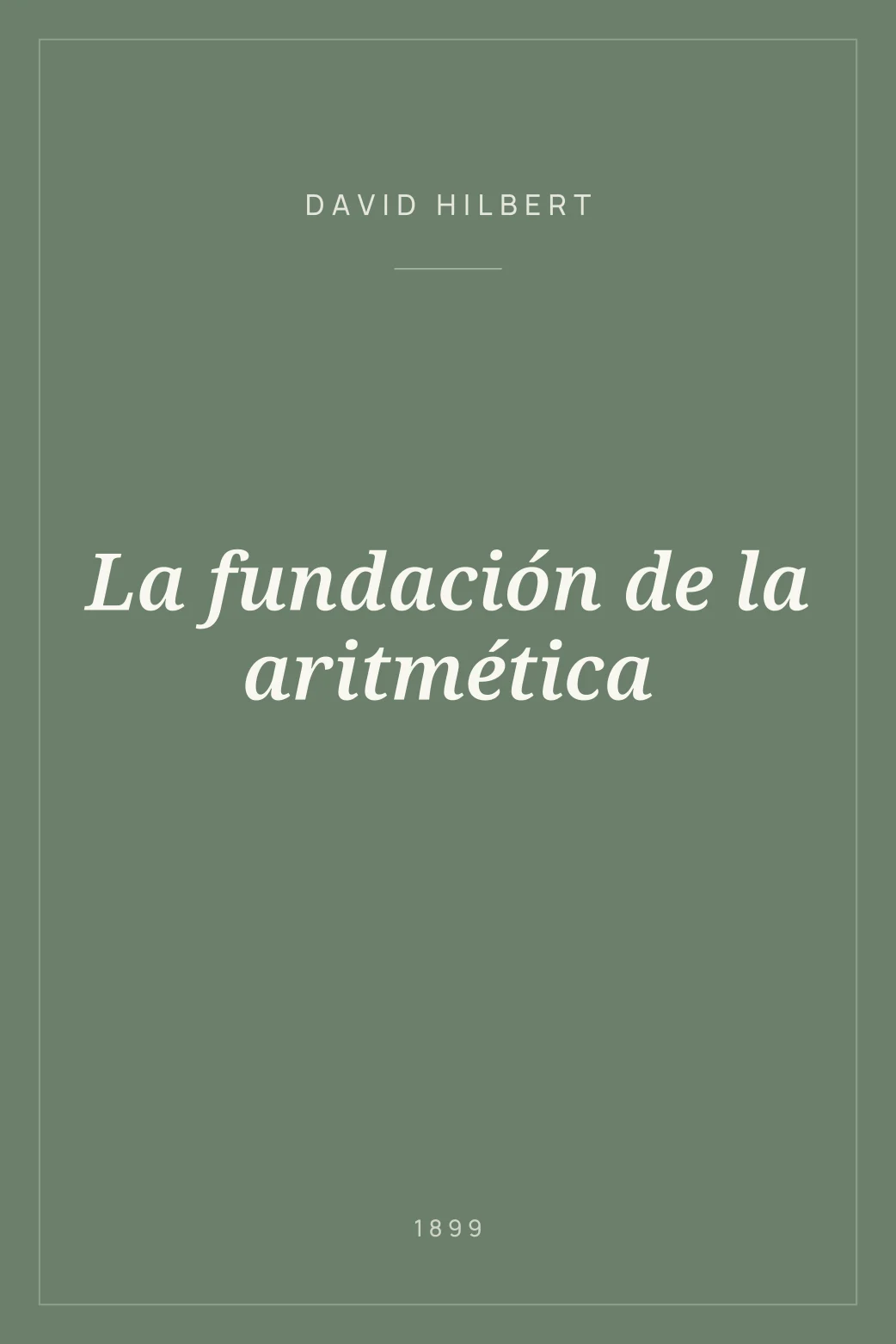 Portada de La fundación de la aritmética
