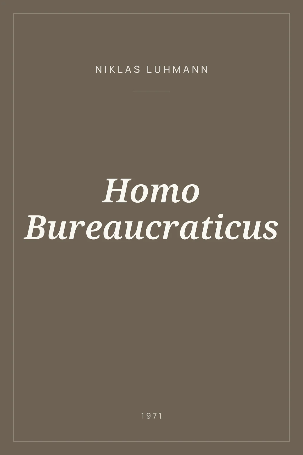 Portada de Homo Bureaucraticus