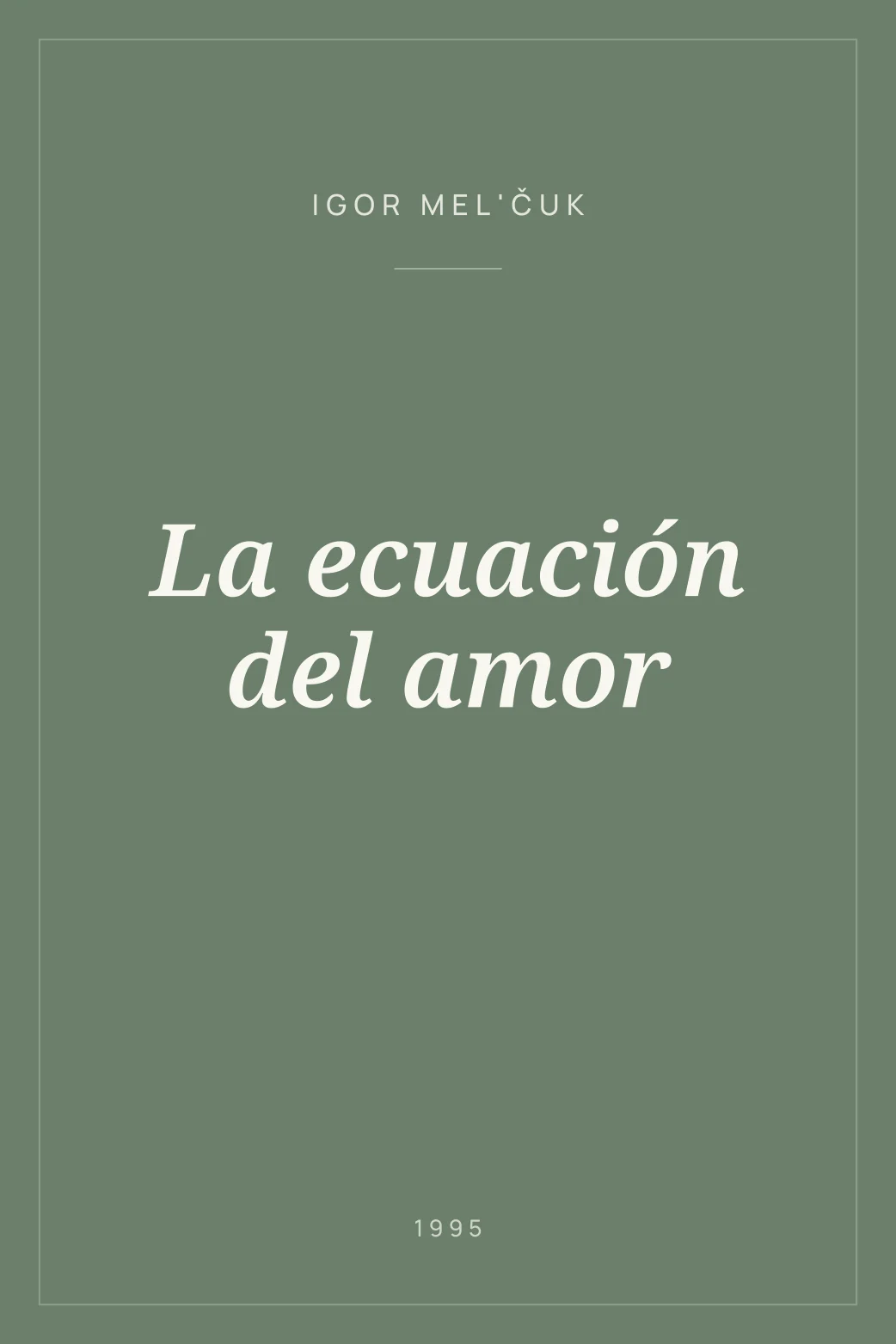 Portada de La ecuación del amor