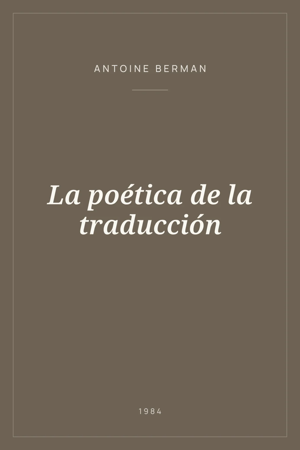 Portada de La poética de la traducción