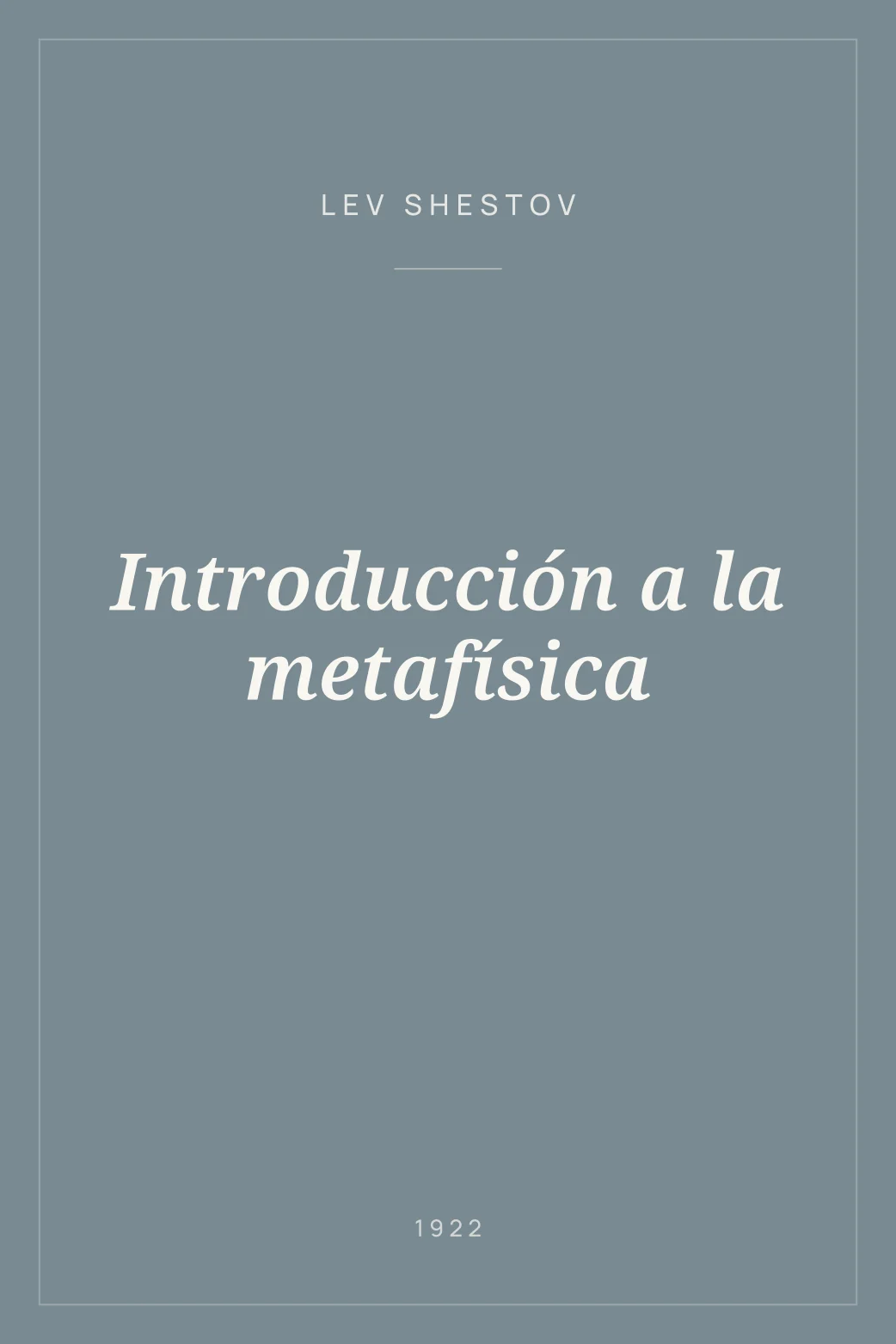 Portada de Introducción a la metafísica