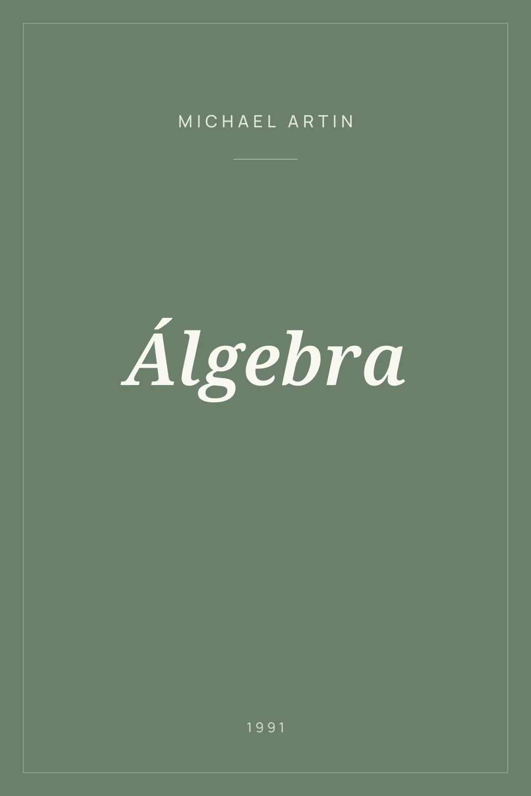 Portada de Álgebra