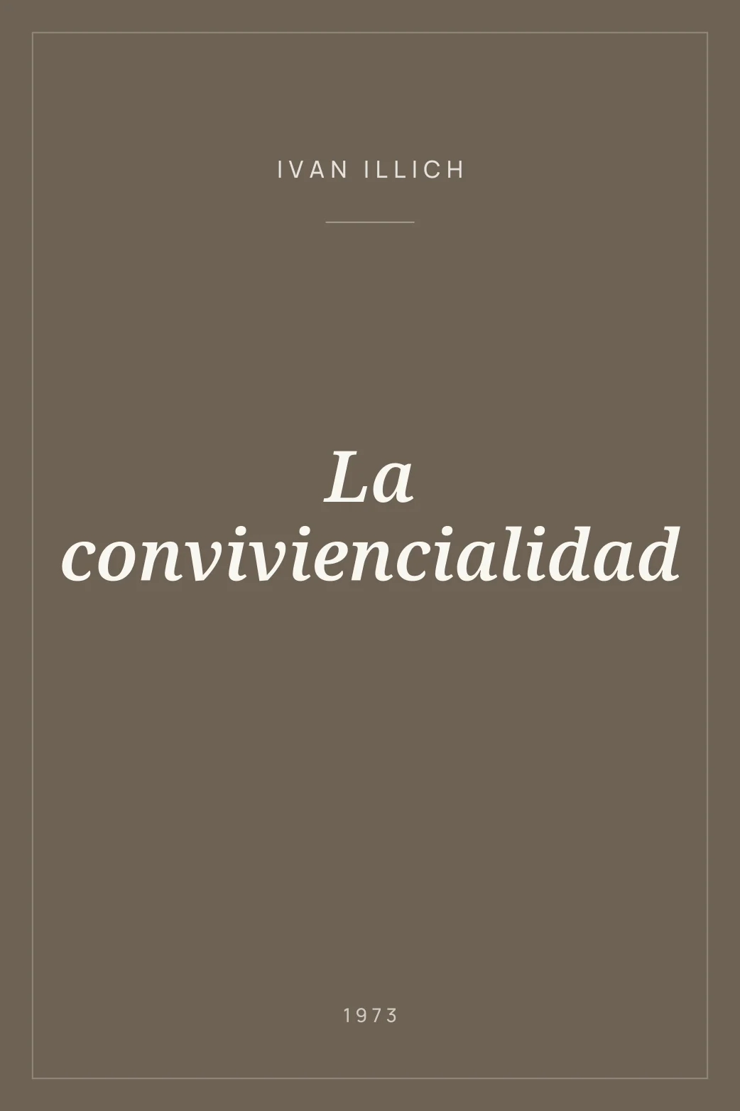 Portada de La conviviencialidad