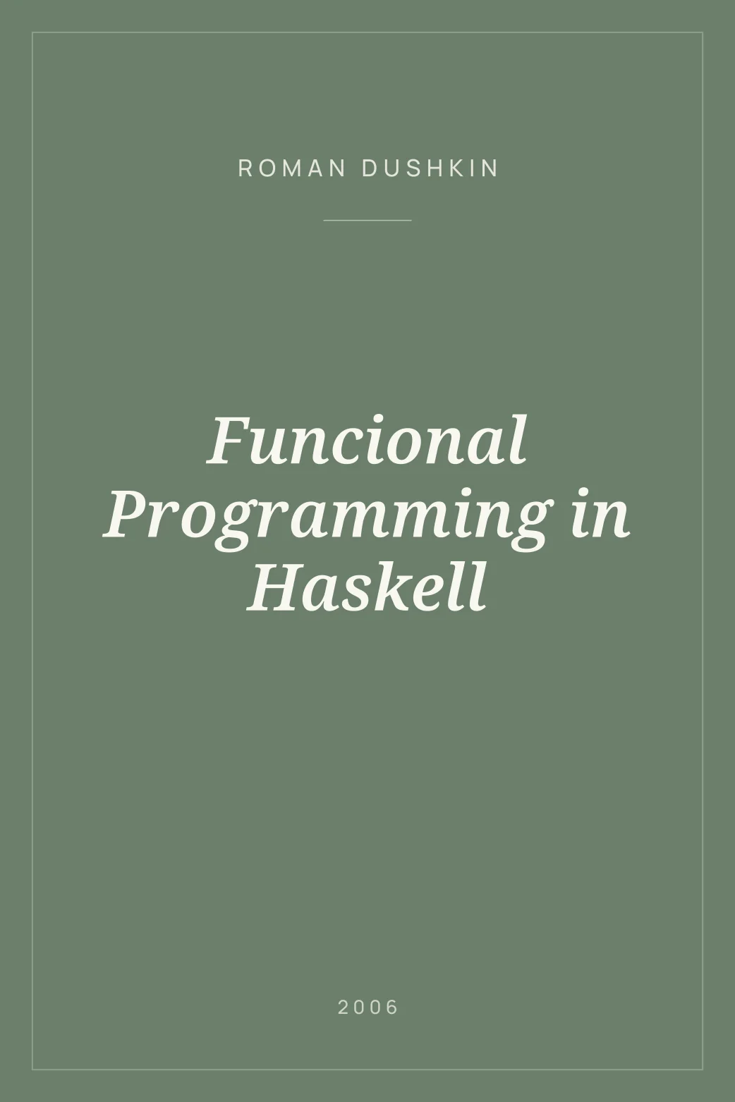 Portada de Funcional Programming in Haskell