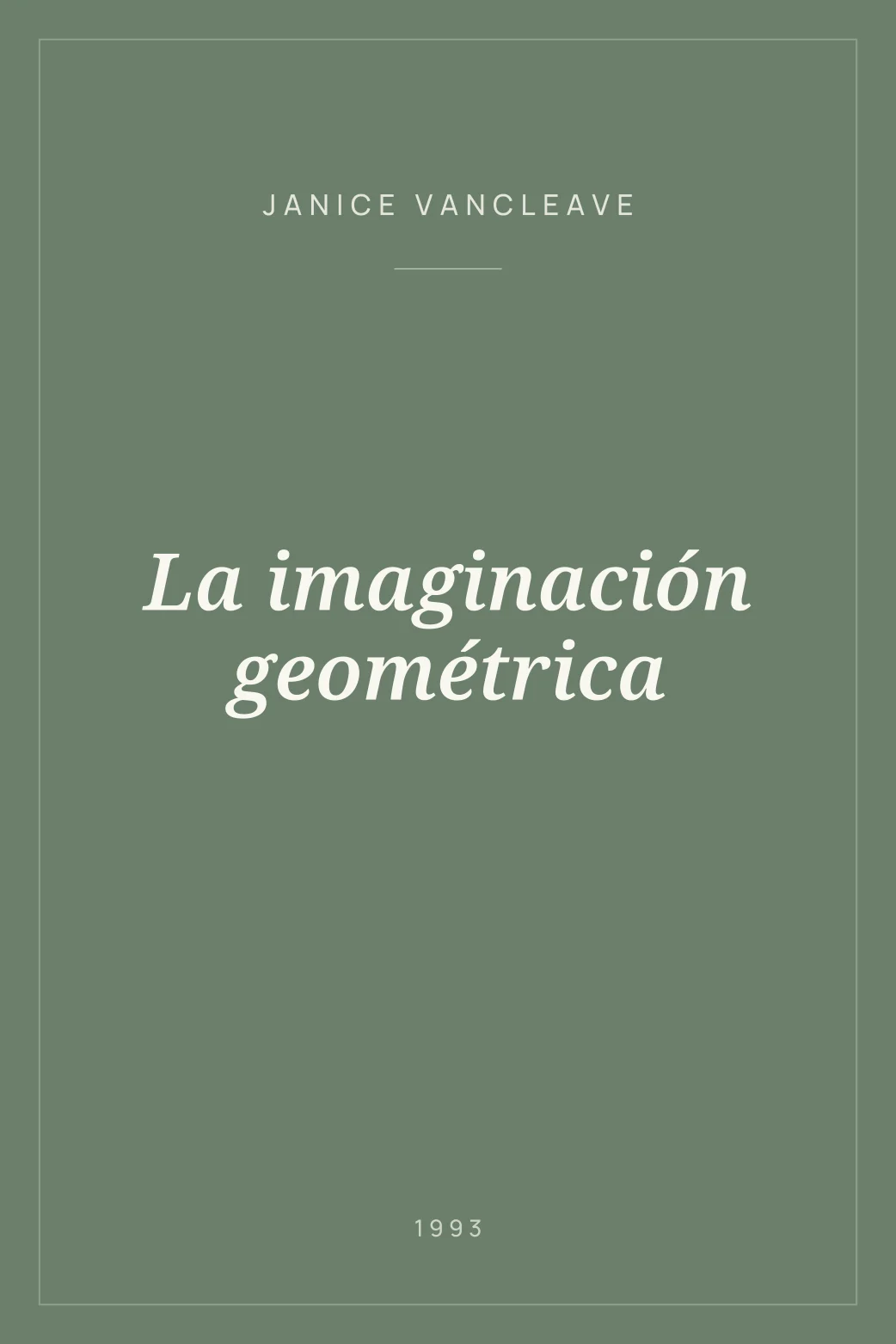 Portada de La imaginación geométrica