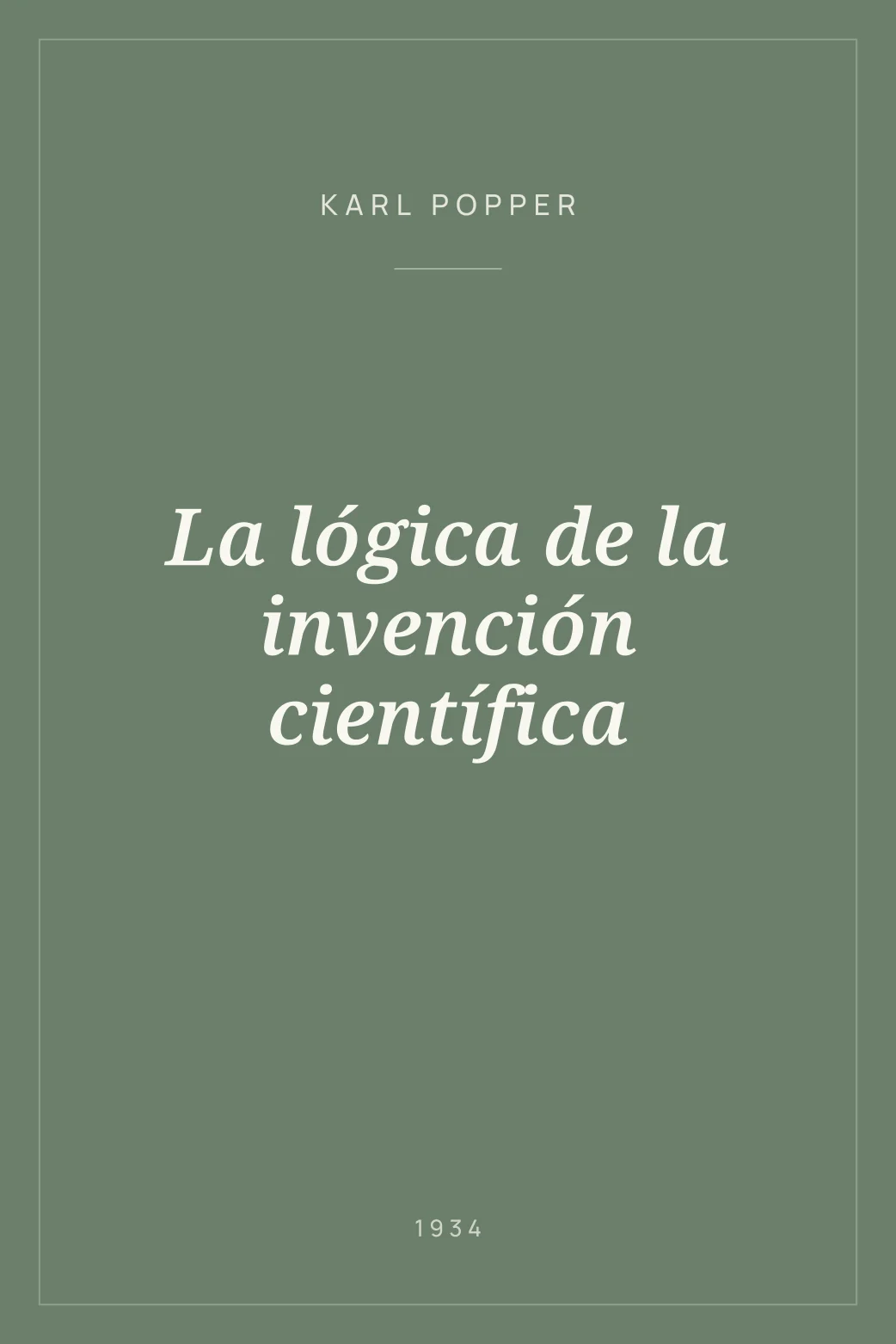 Portada de La lógica de la invención científica