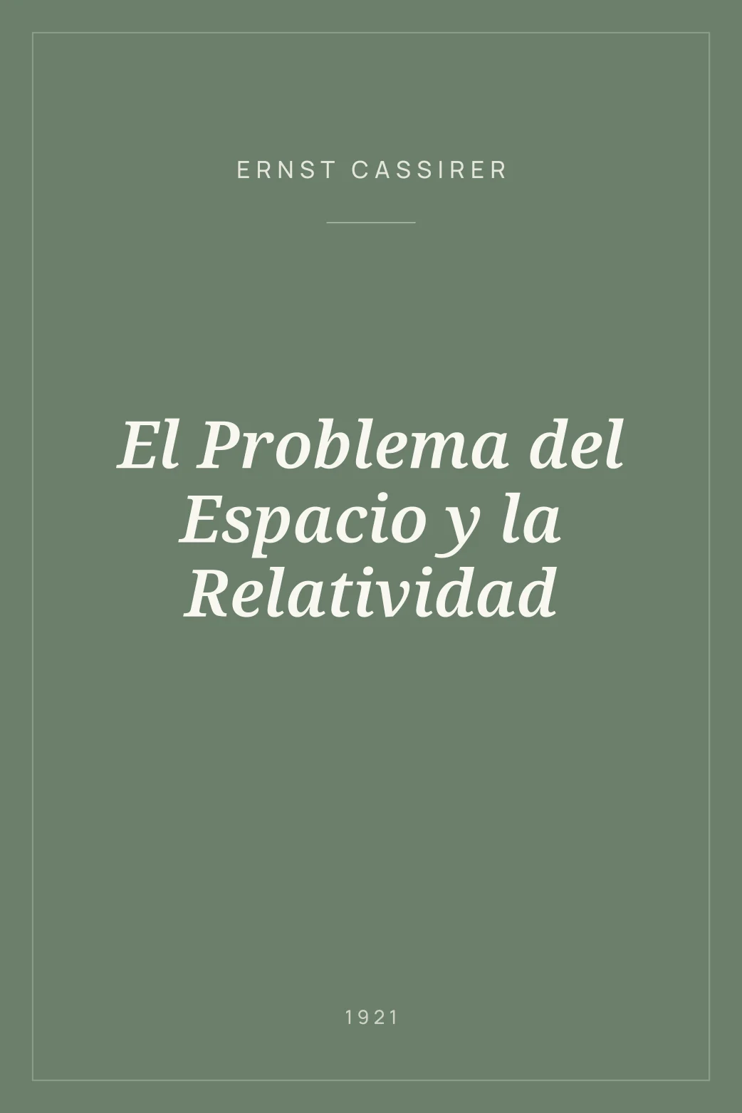 Portada de El Problema del Espacio y la Relatividad