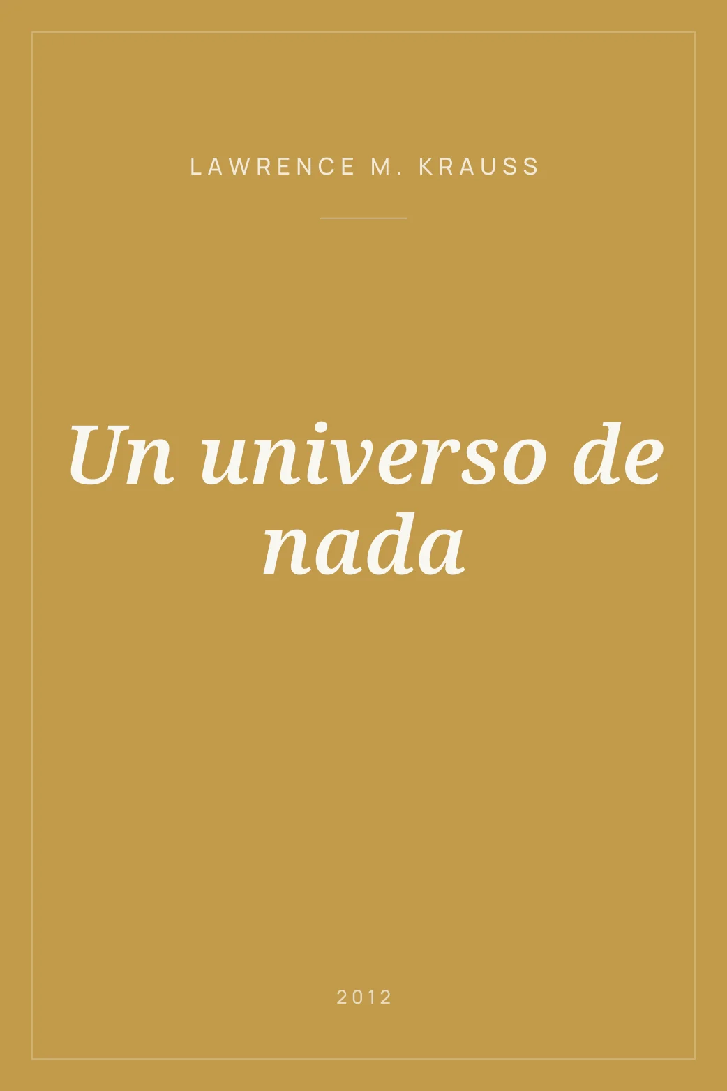 Portada de Un universo de nada