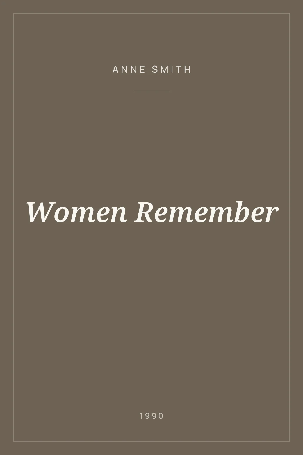 Portada de Women Remember
