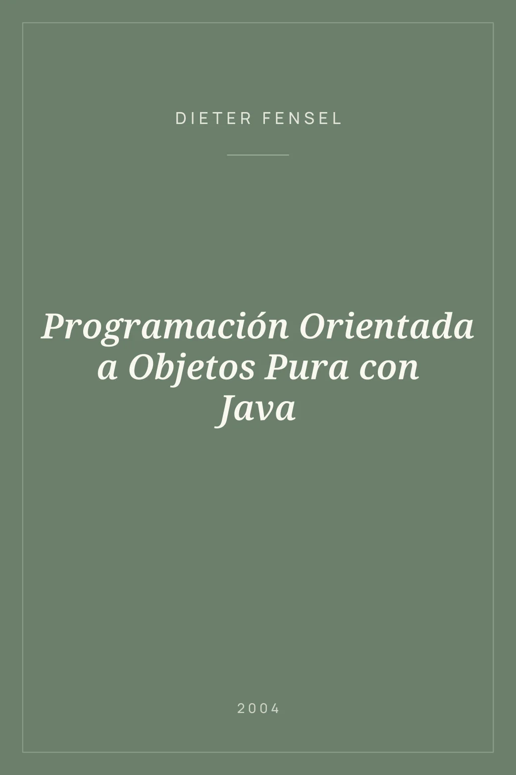Portada de Programación Orientada a Objetos Pura con Java