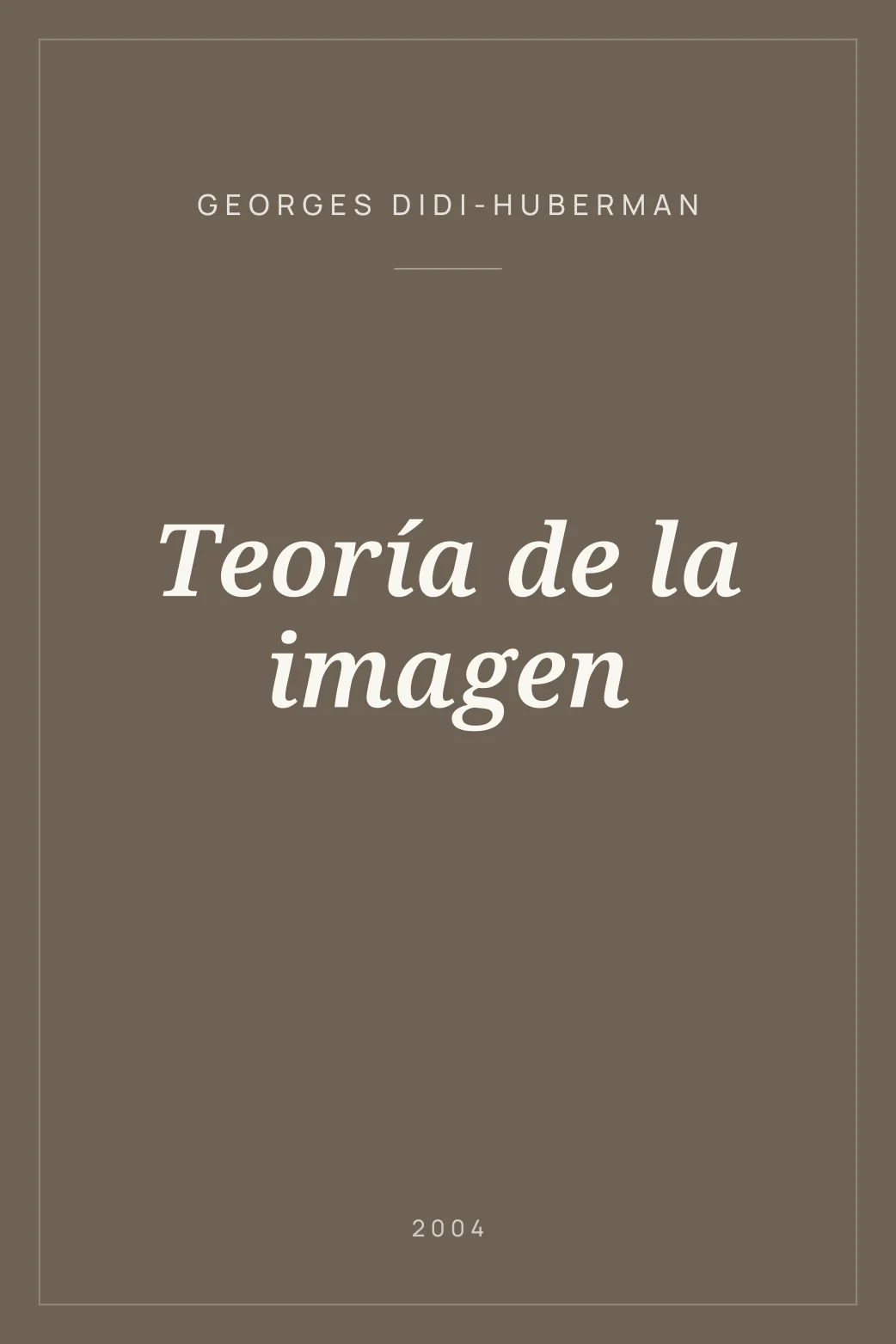 Portada de Teoría de la imagen
