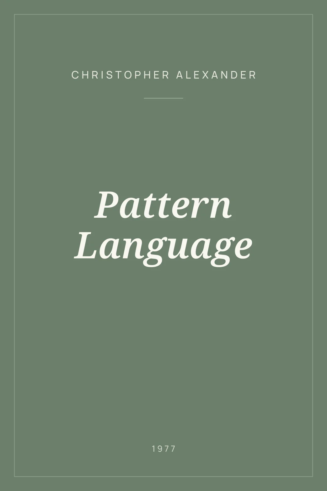 Portada de Pattern Language