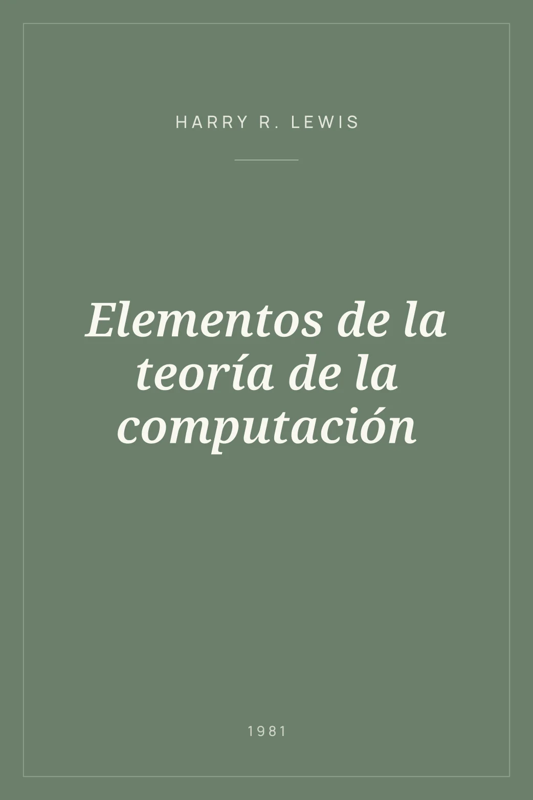 Portada de Elementos de la teoría de la computación