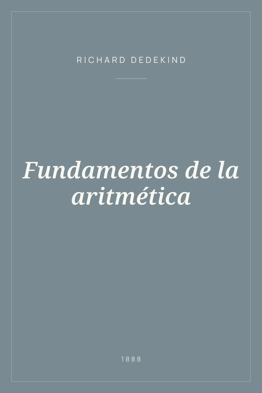 Portada de Fundamentos de la aritmética