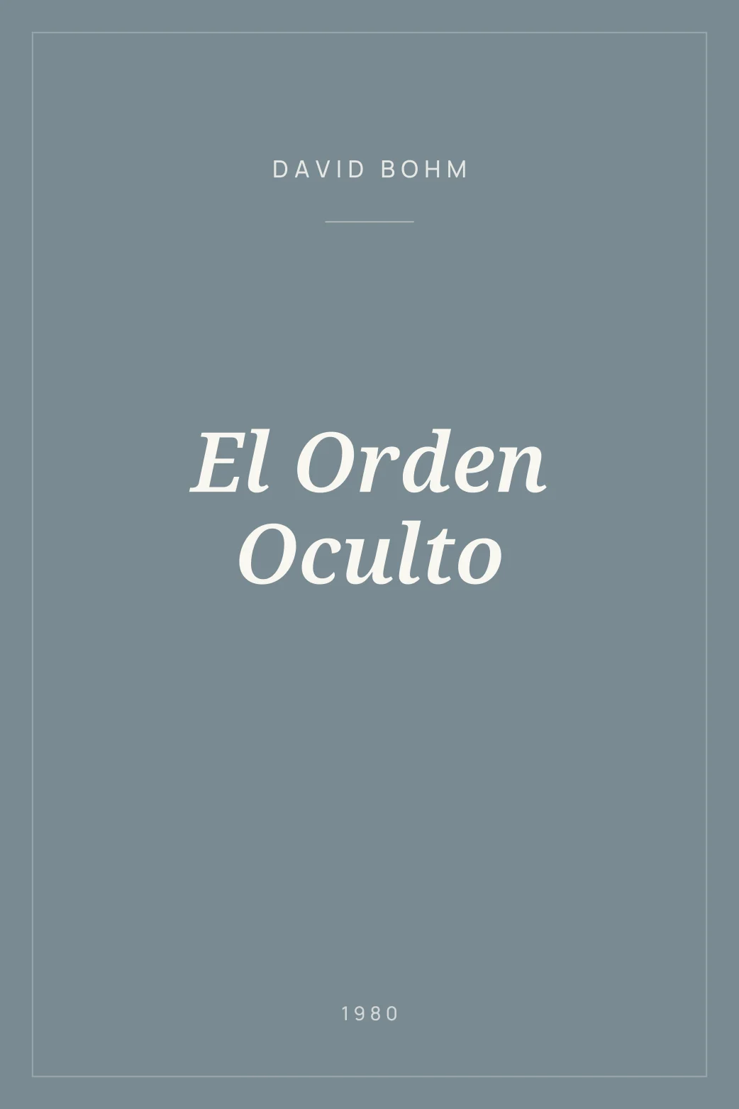 Portada de El Orden Oculto