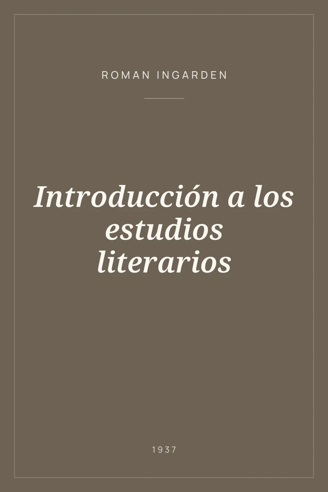 Portada de Introducción a los estudios literarios