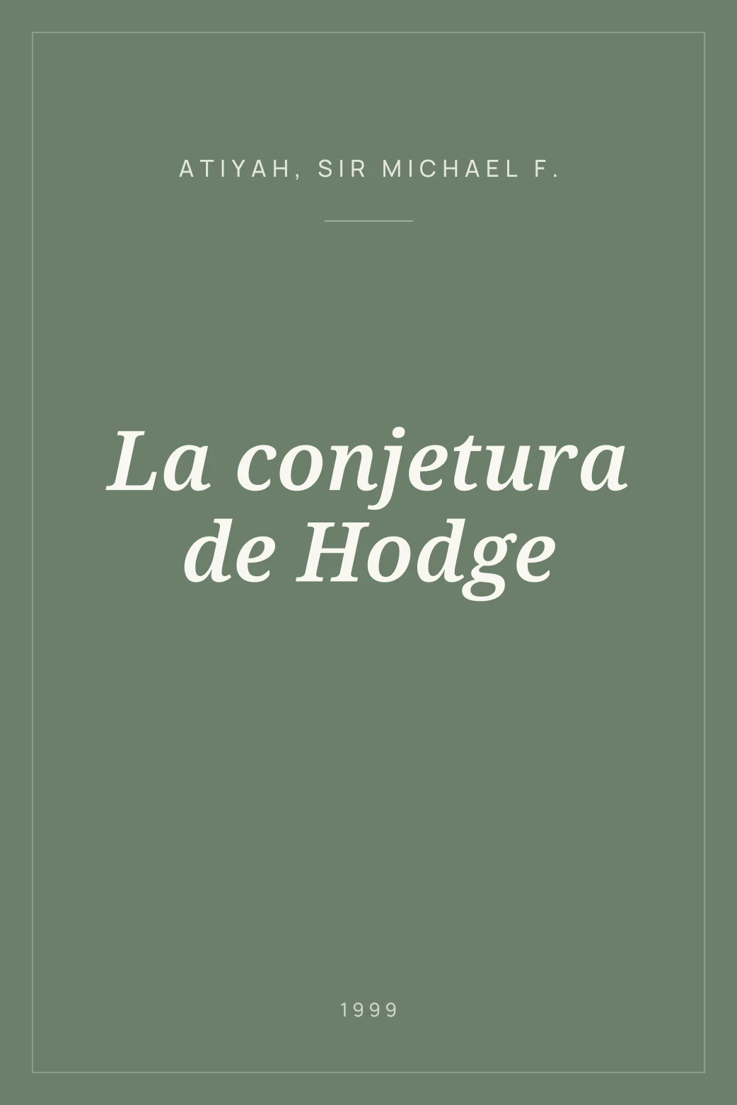 Portada de La conjetura de Hodge