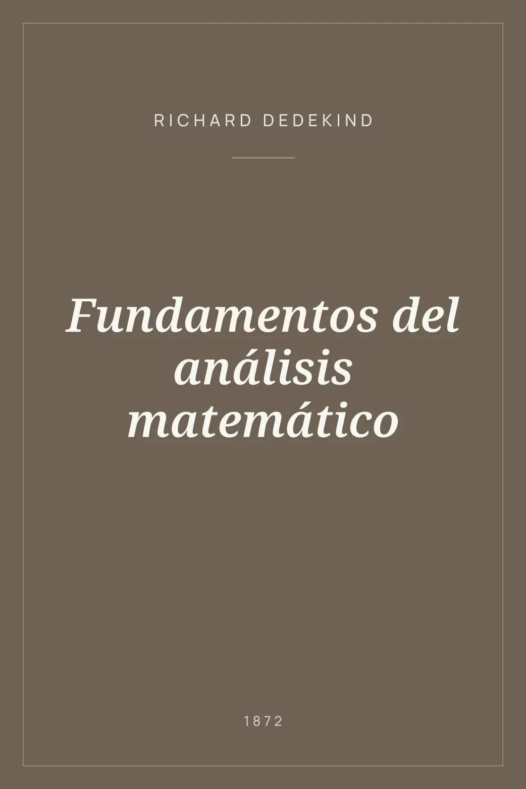 Portada de Fundamentos del análisis matemático