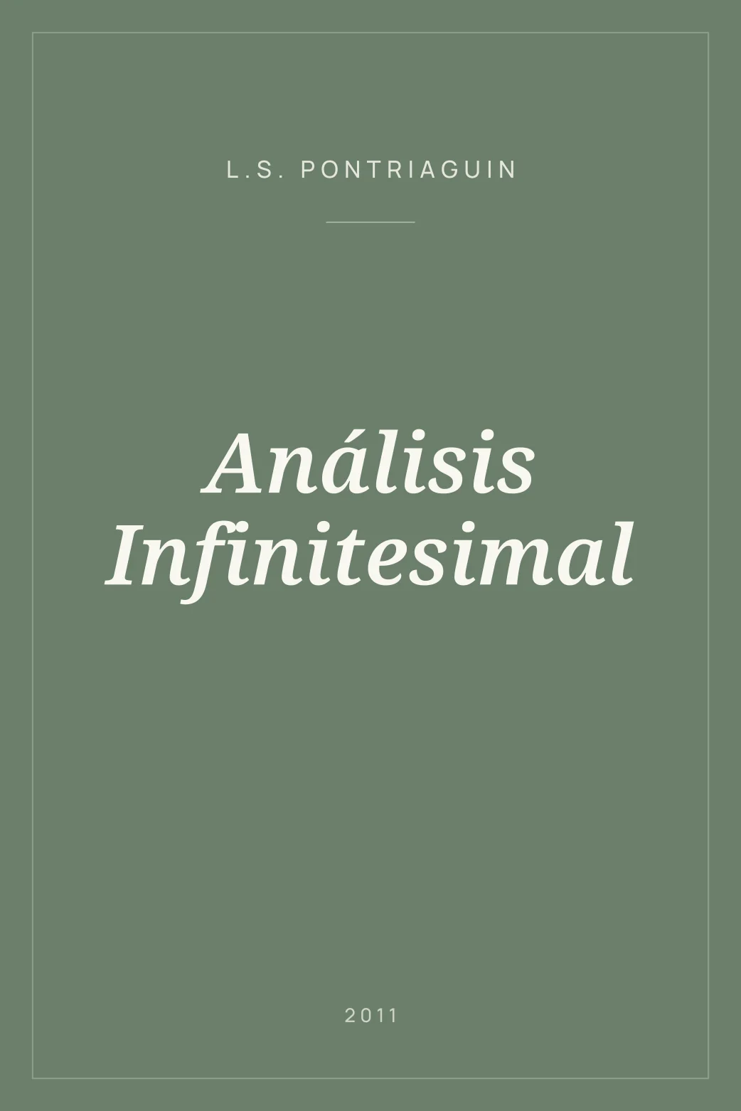 Portada de Análisis Infinitesimal