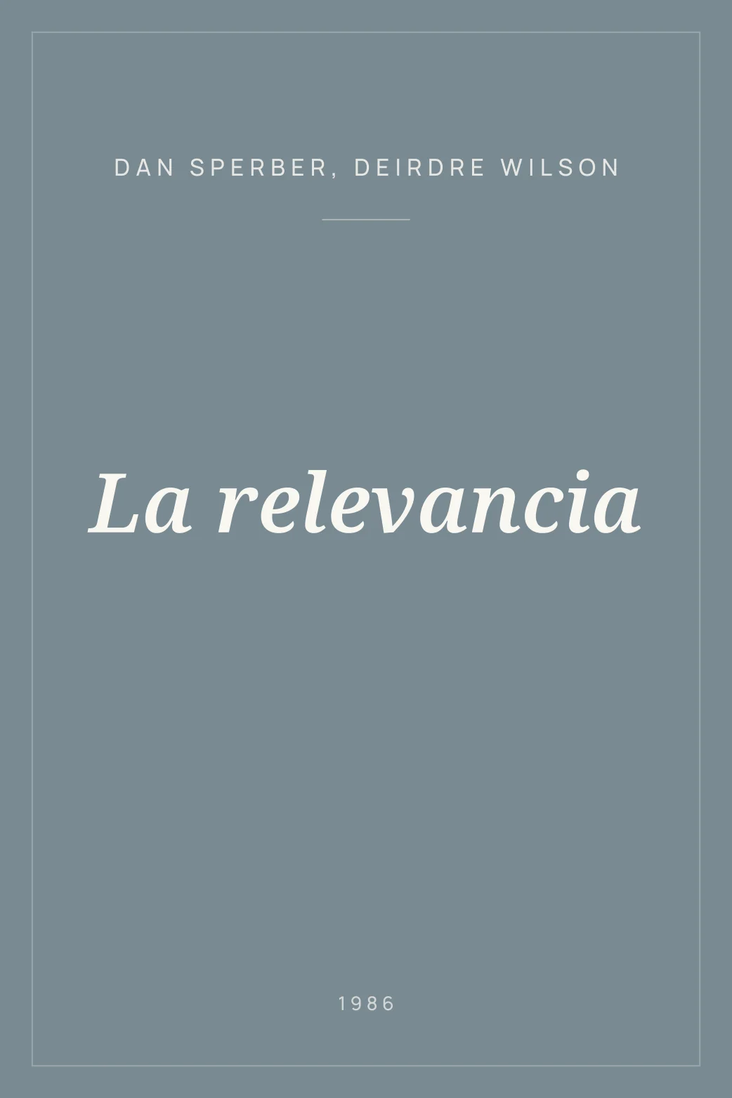Portada de La relevancia