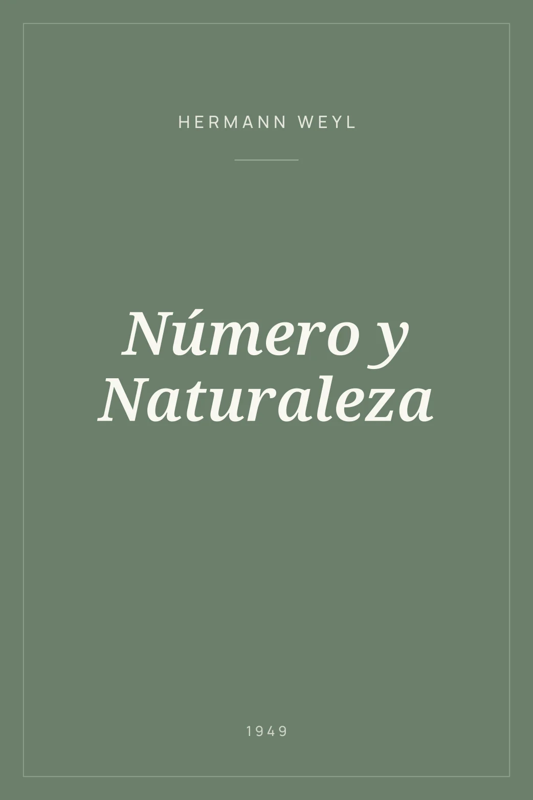 Portada de Número y Naturaleza