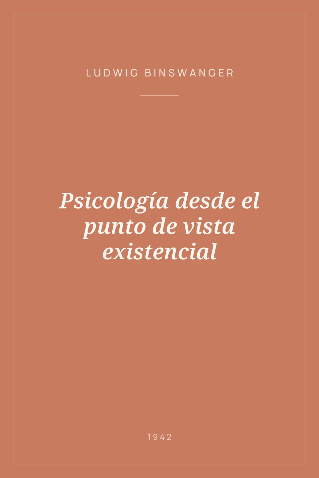 Portada de Psicología desde el punto de vista existencial