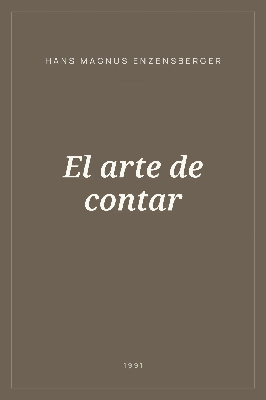 Portada de El arte de contar