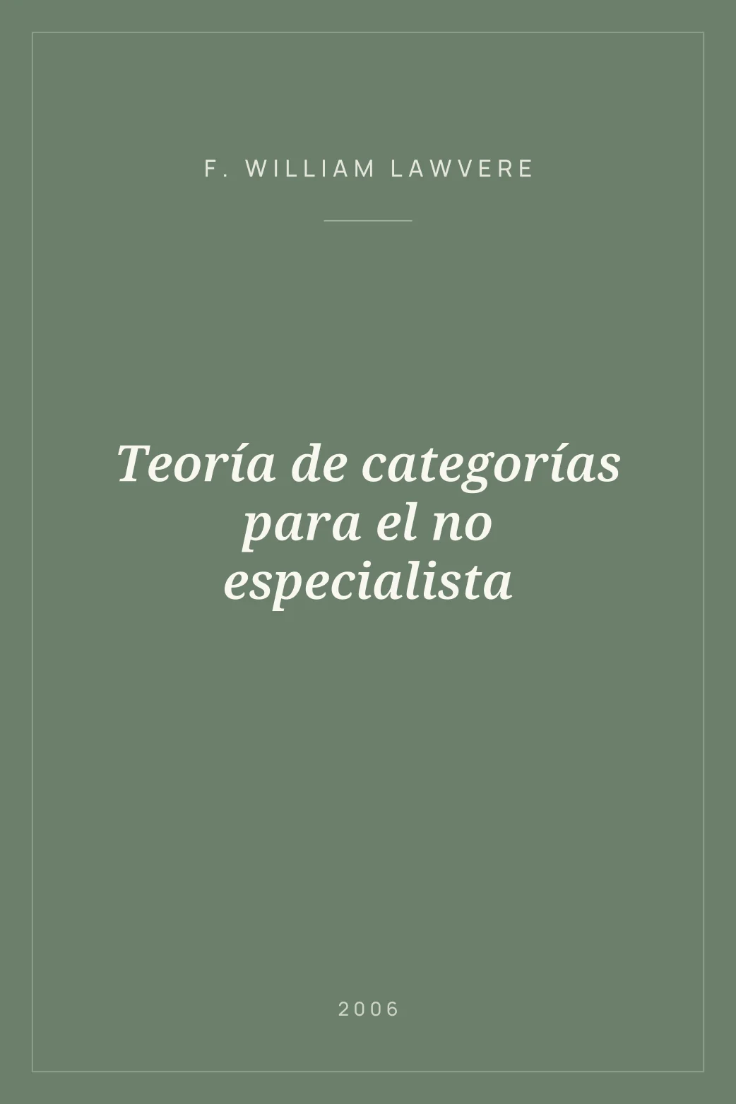 Portada de Teoría de categorías para el no especialista