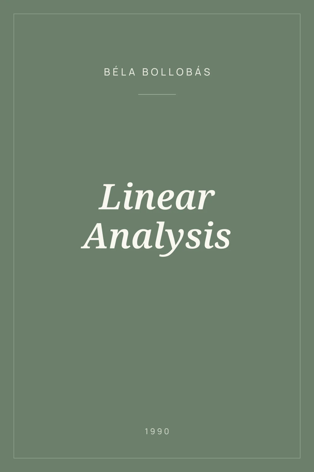 Portada de Linear Analysis