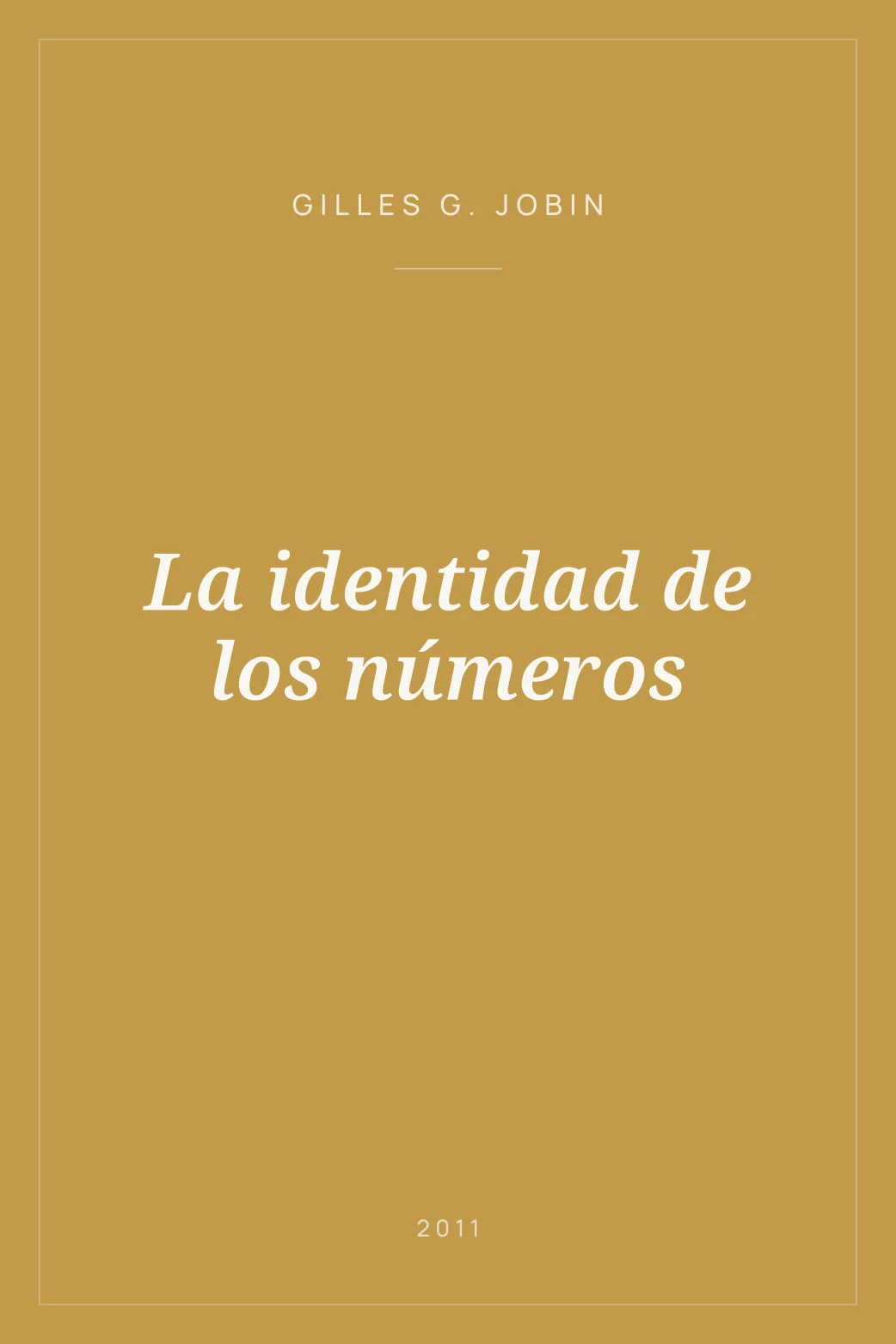 Portada de La identidad de los números