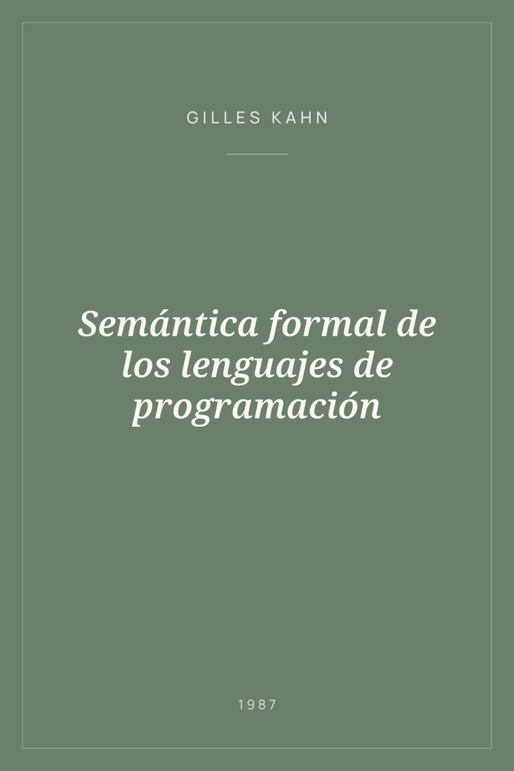 Portada de Semántica formal de los lenguajes de programación