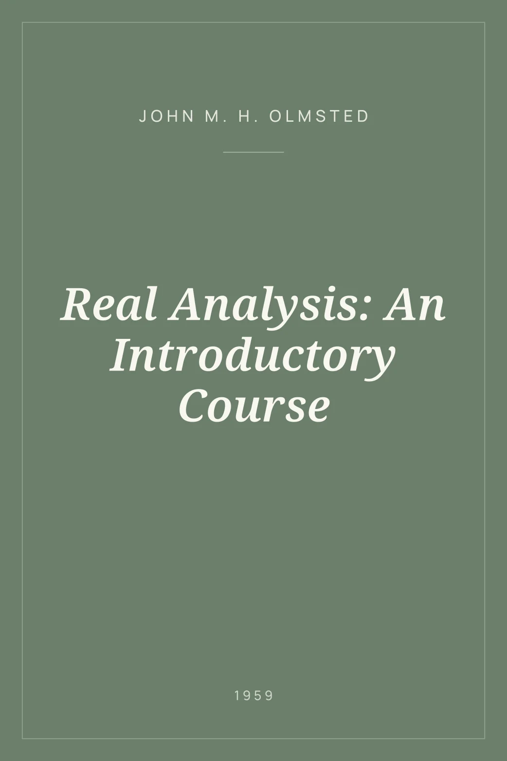 Portada de Real Analysis: An Introductory Course