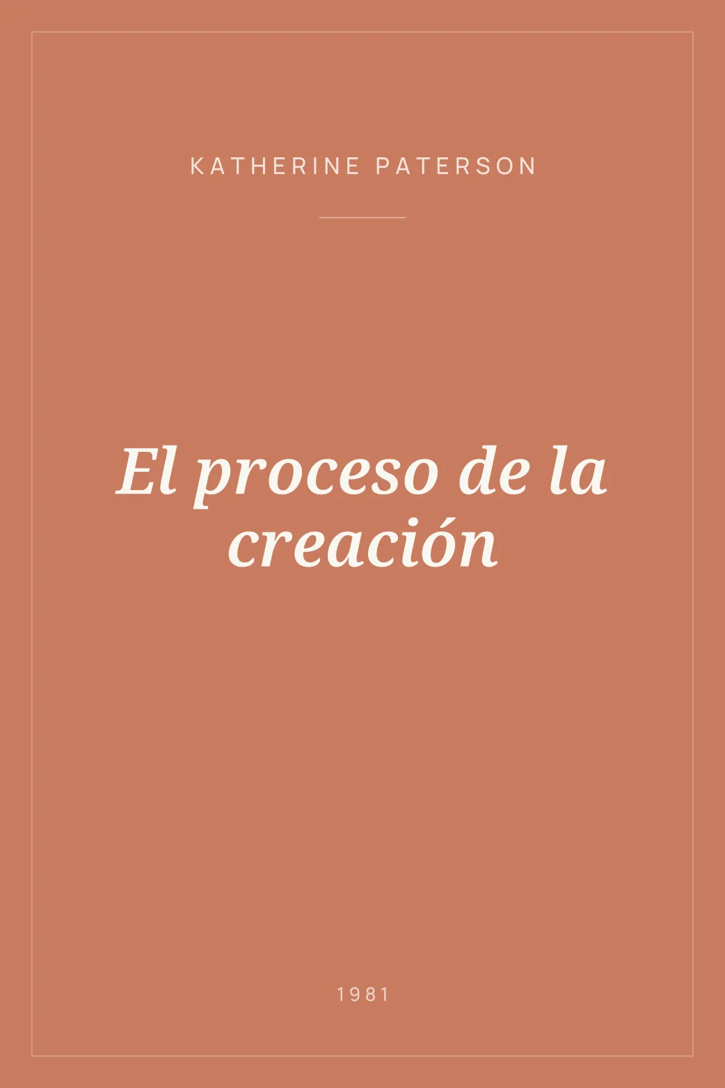 Portada de El proceso de la creación