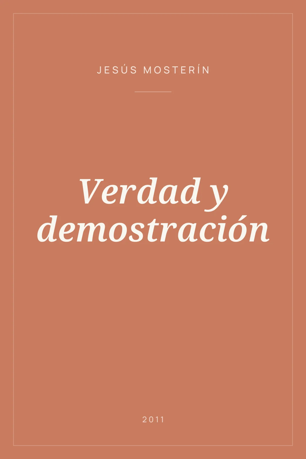 Portada de Verdad y demostración