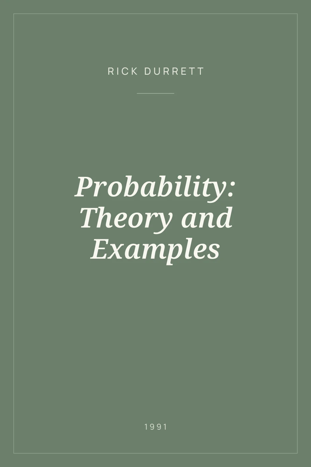 Portada de Probability: Theory and Examples