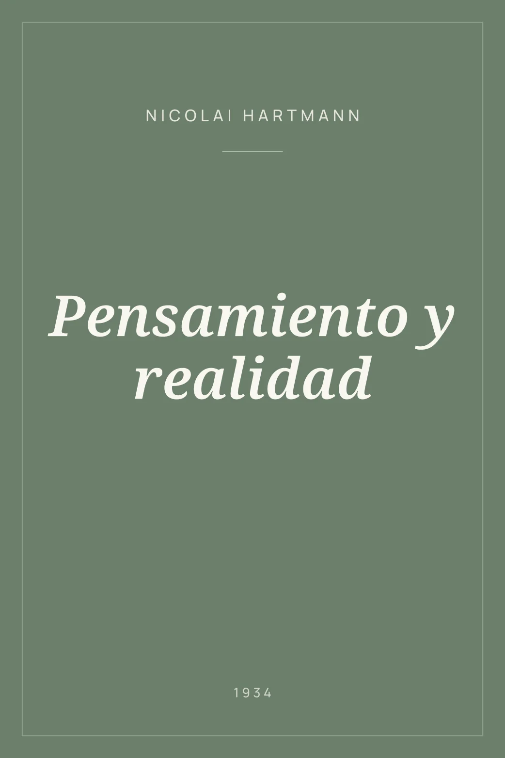 Portada de Pensamiento y realidad