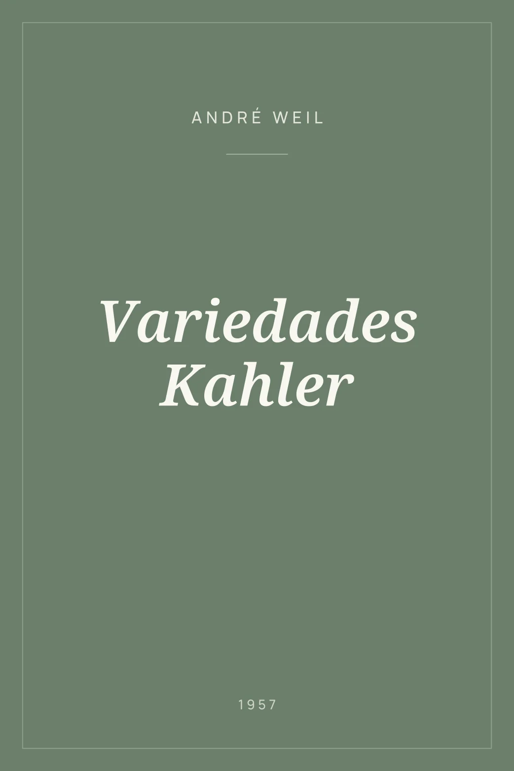 Portada de Variedades Kahler