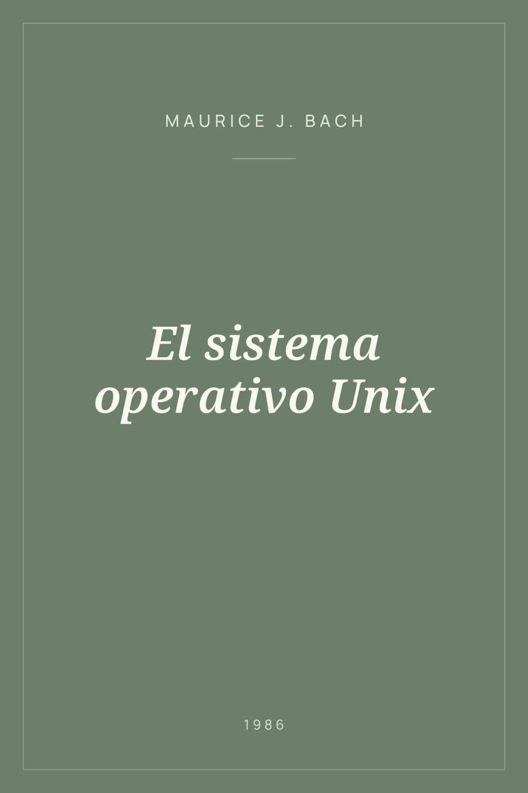 Portada de El sistema operativo Unix