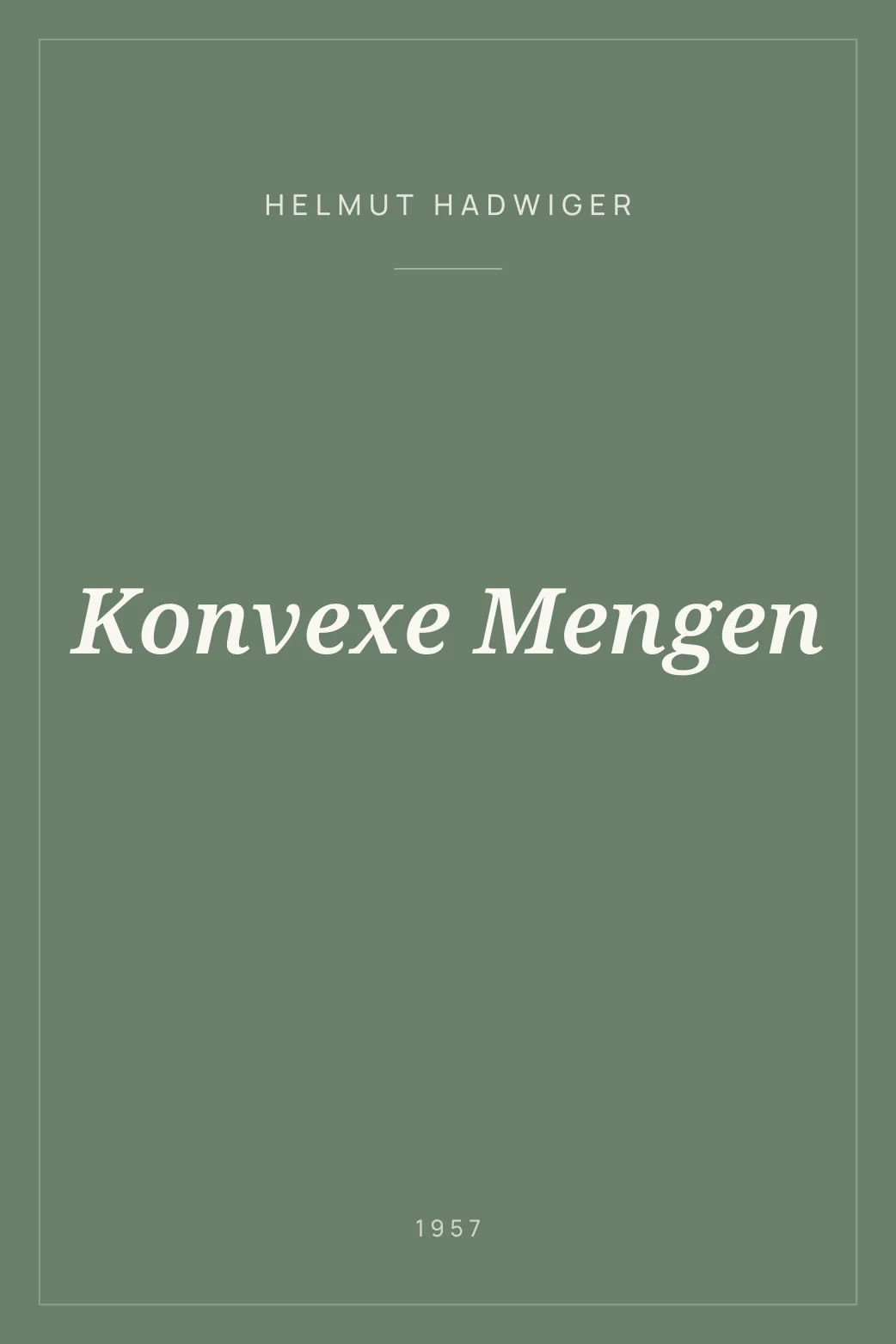 Portada de Konvexe Mengen