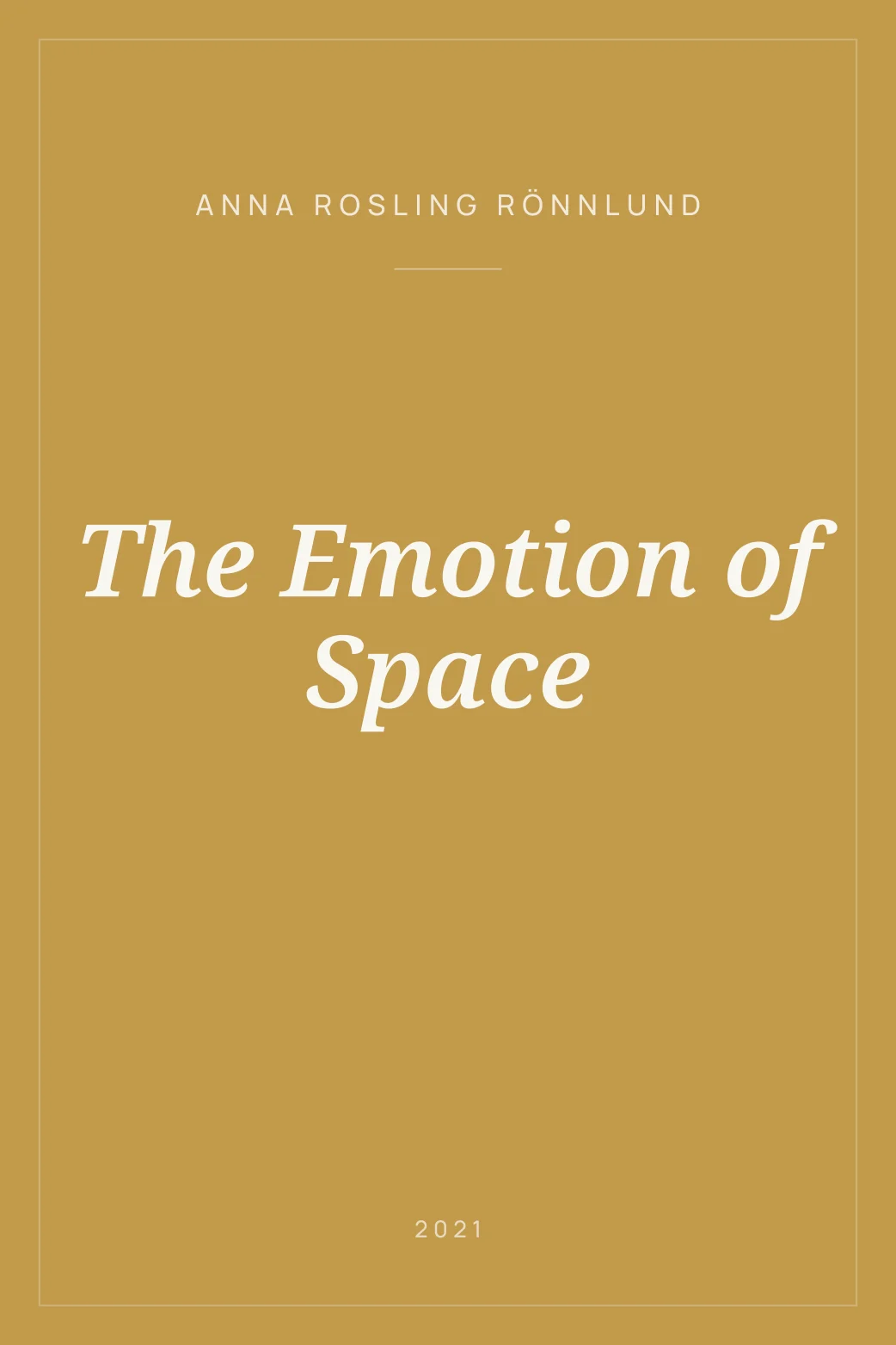 Portada de The Emotion of Space