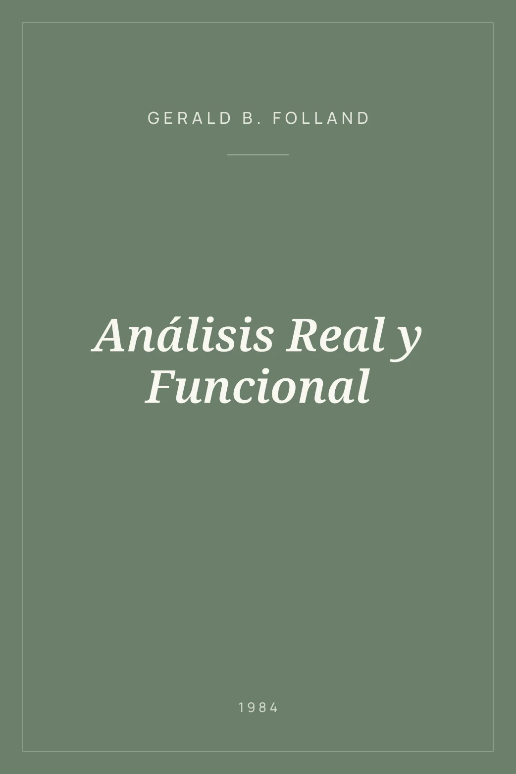 Portada de Análisis Real y Funcional