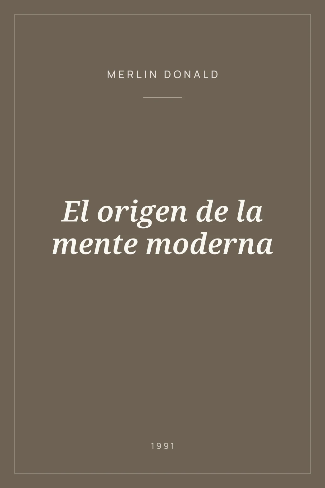 Portada de El origen de la mente moderna