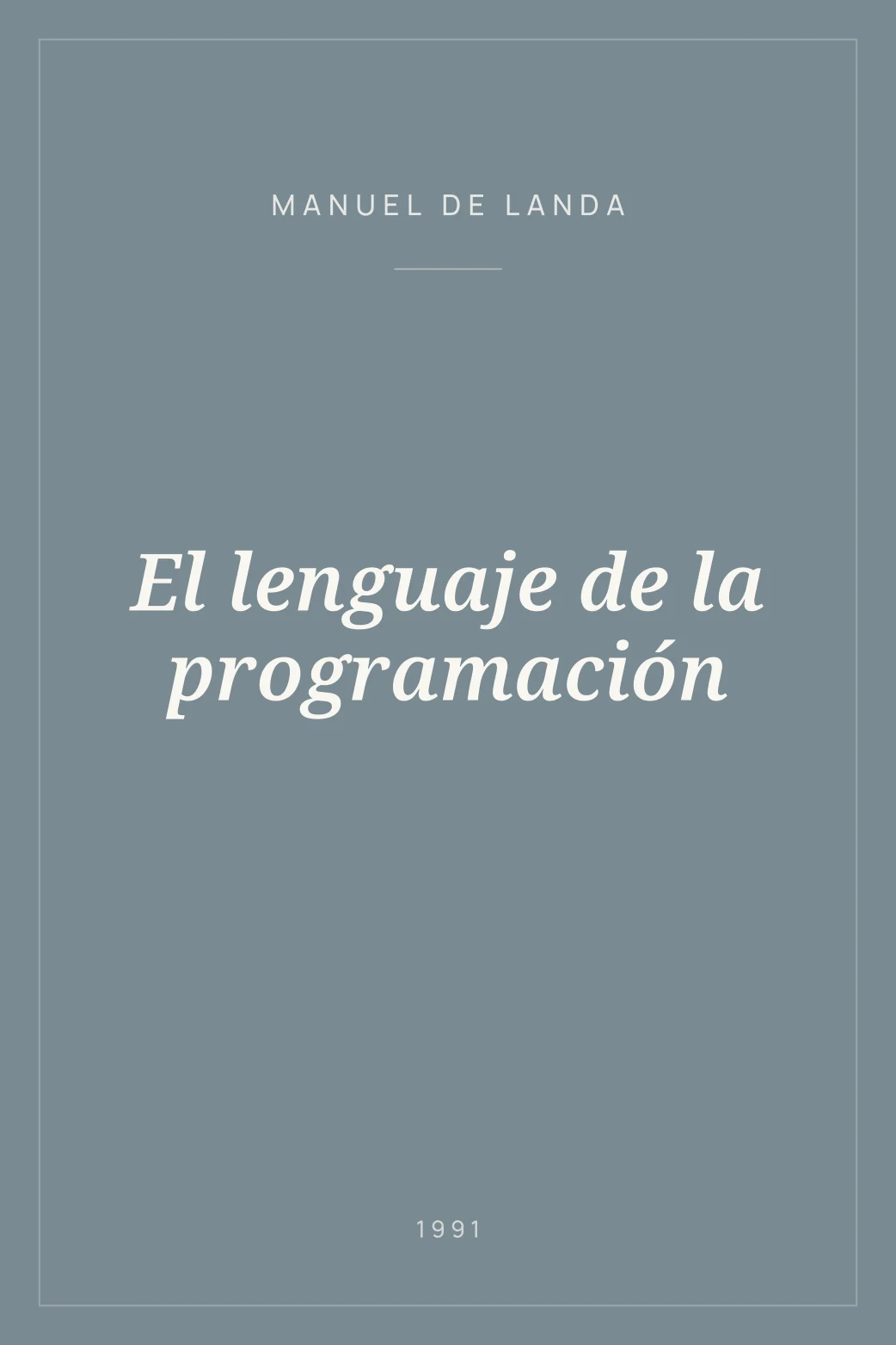 Portada de El lenguaje de la programación