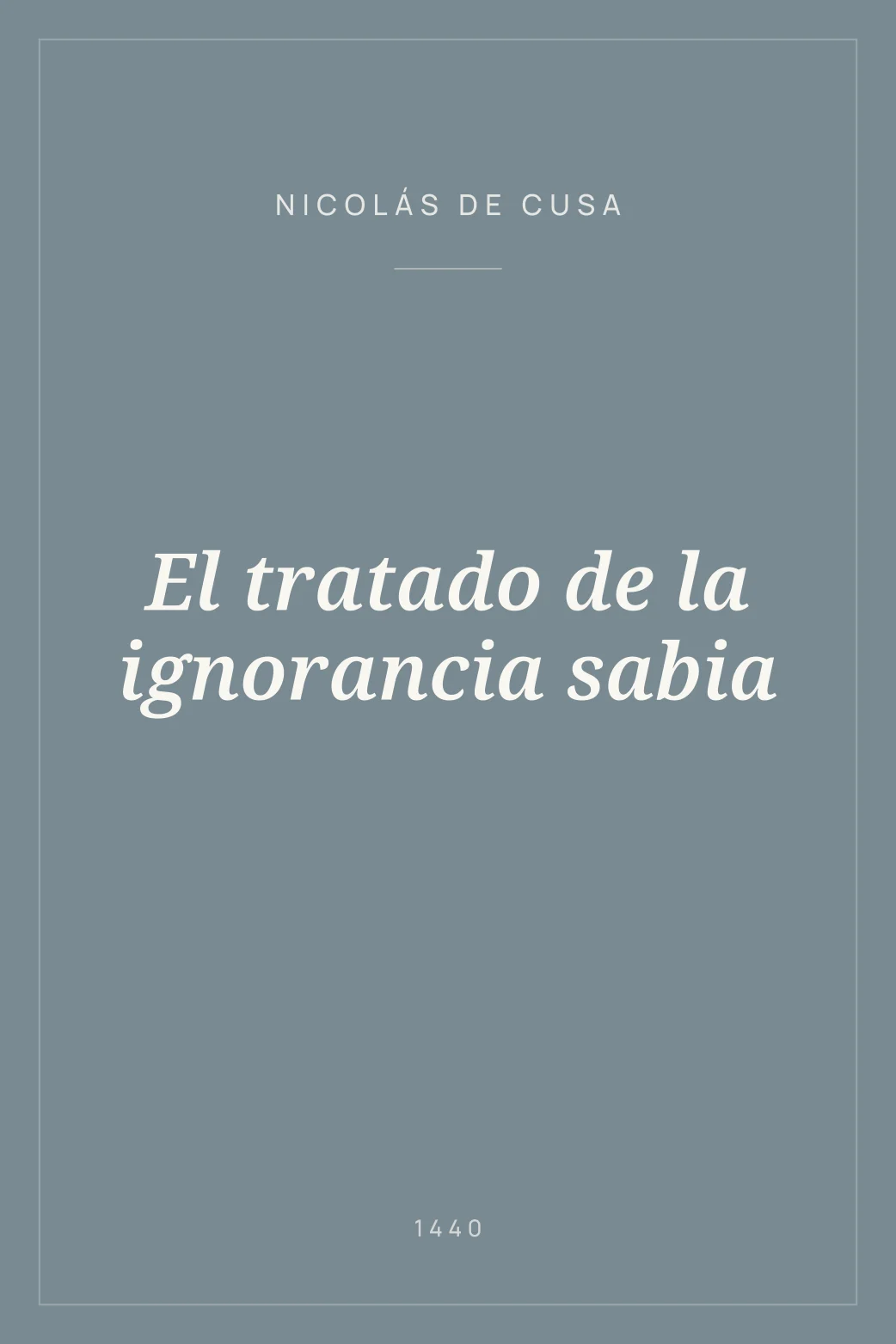 Portada de El tratado de la ignorancia sabia