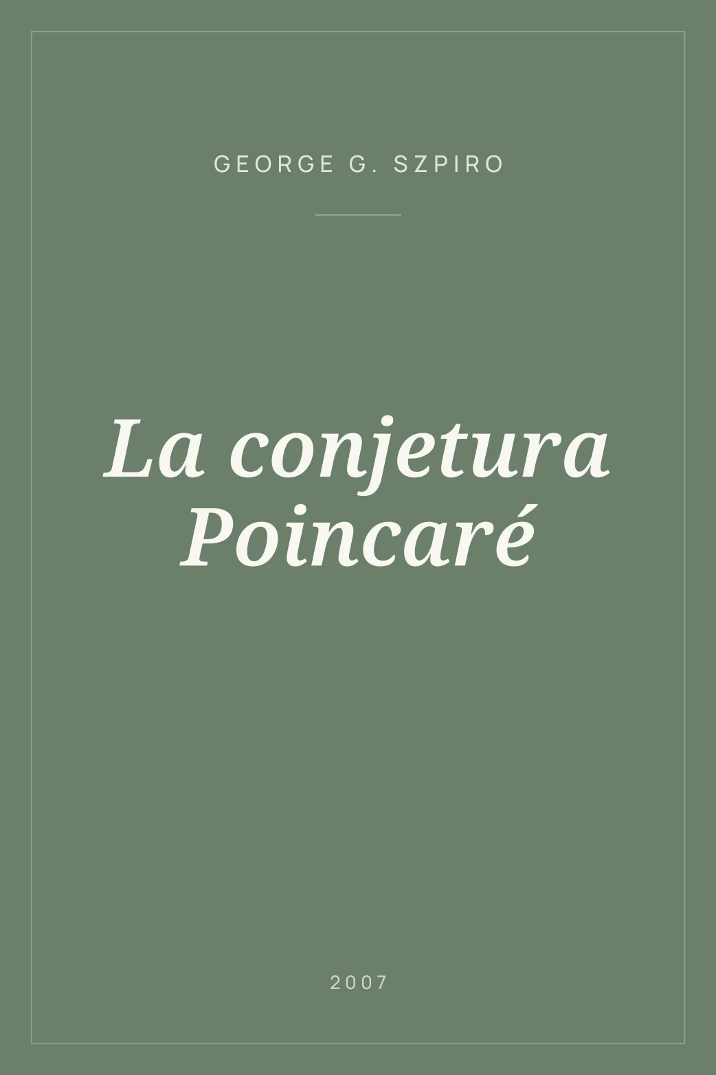 Portada de La conjetura Poincaré