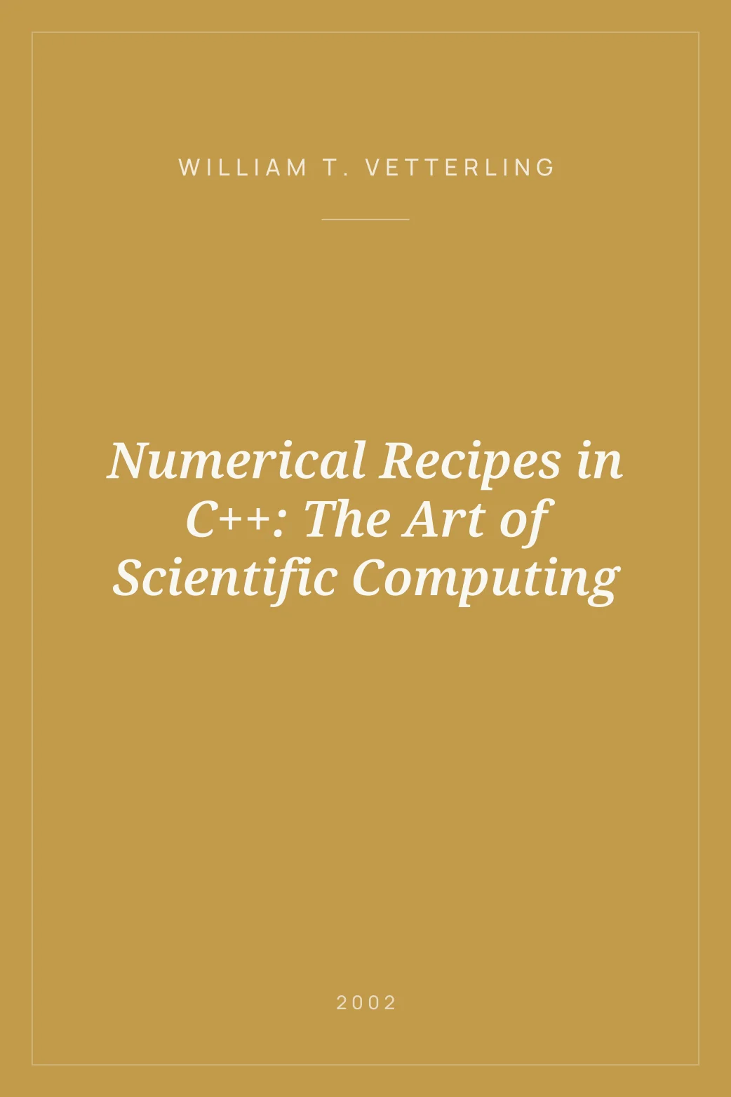 Portada de Numerical Recipes in C++: The Art of Scientific Computing