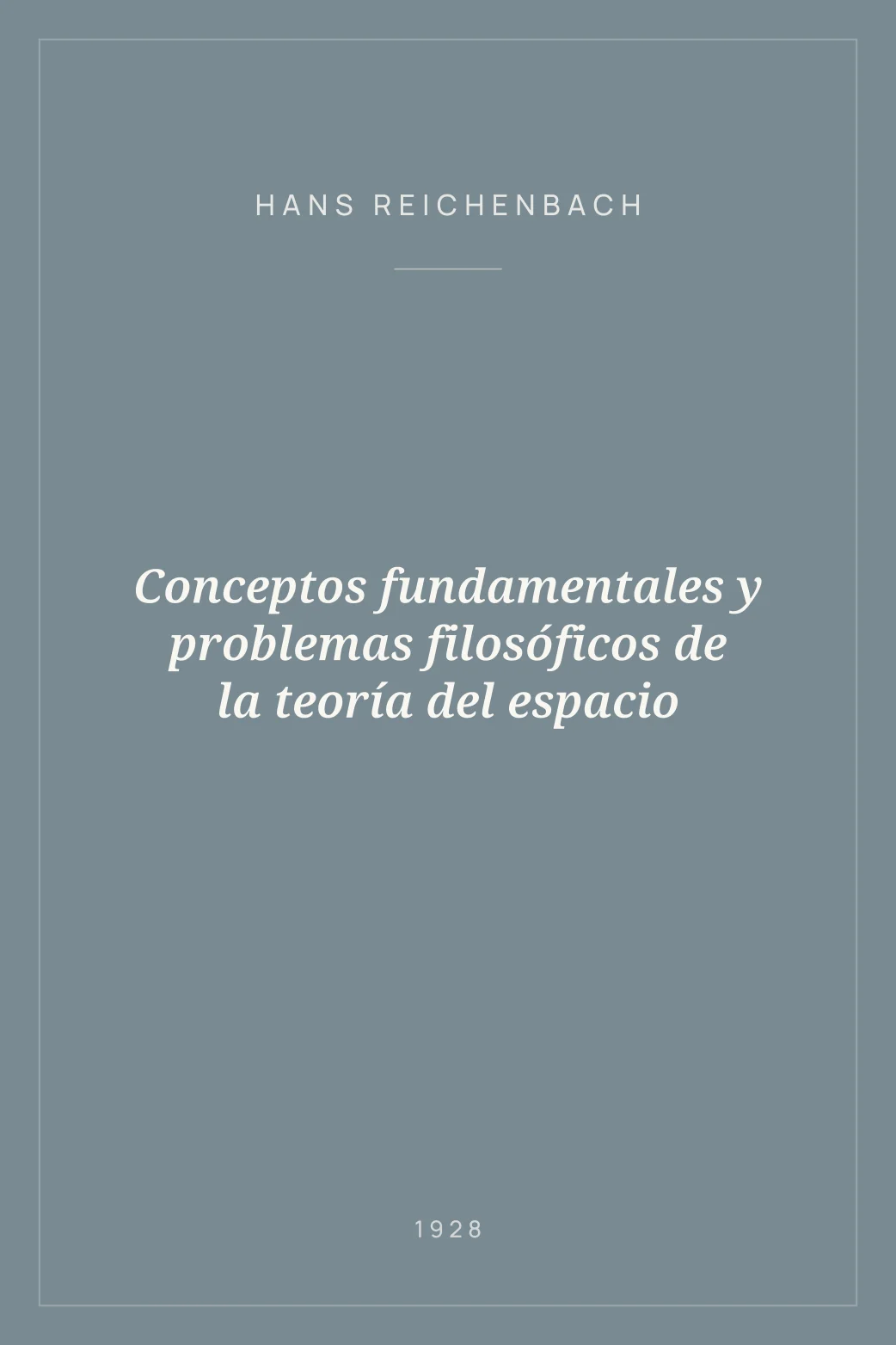 Portada de Conceptos fundamentales y problemas filosóficos de la teoría del espacio