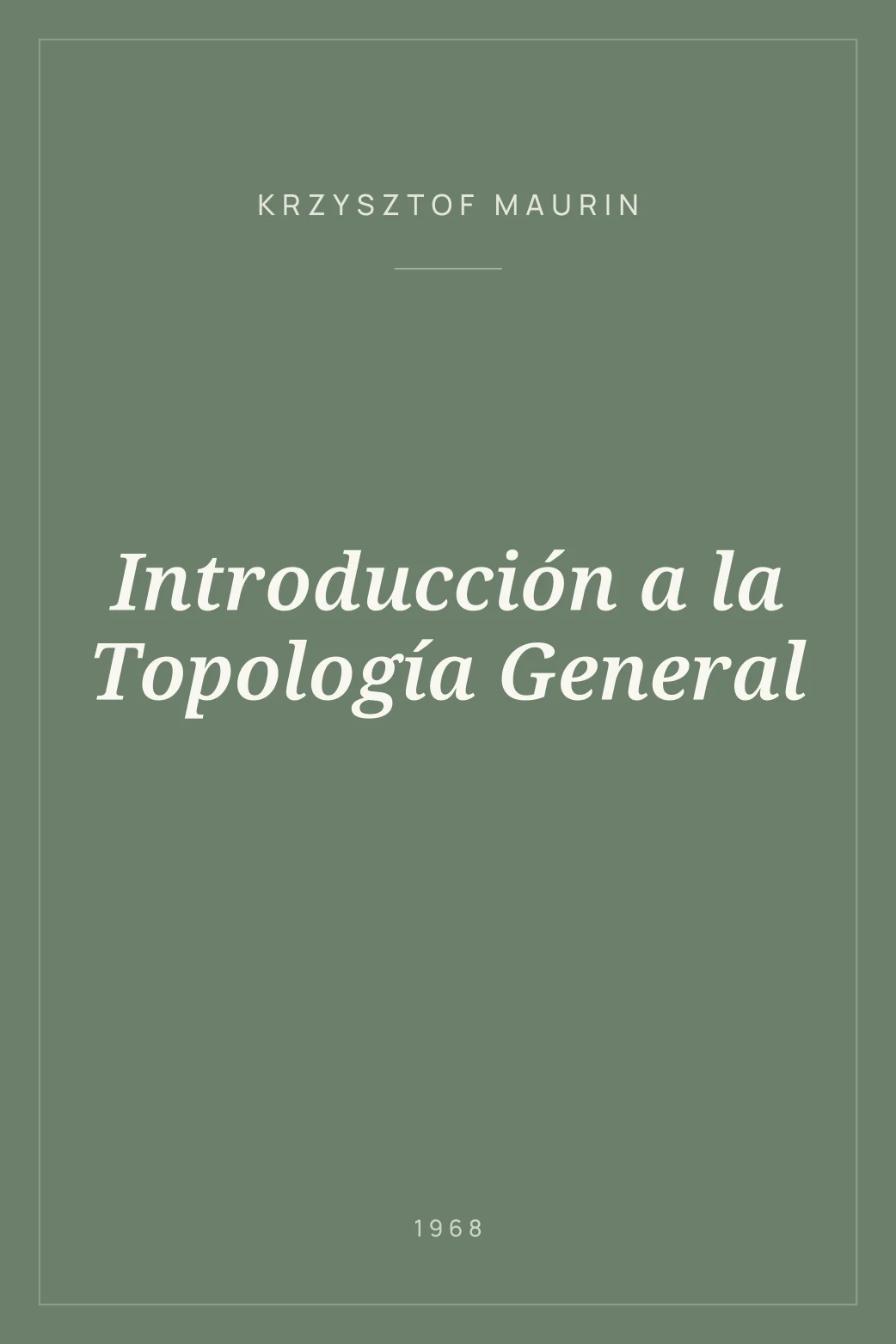 Portada de Introducción a la Topología General