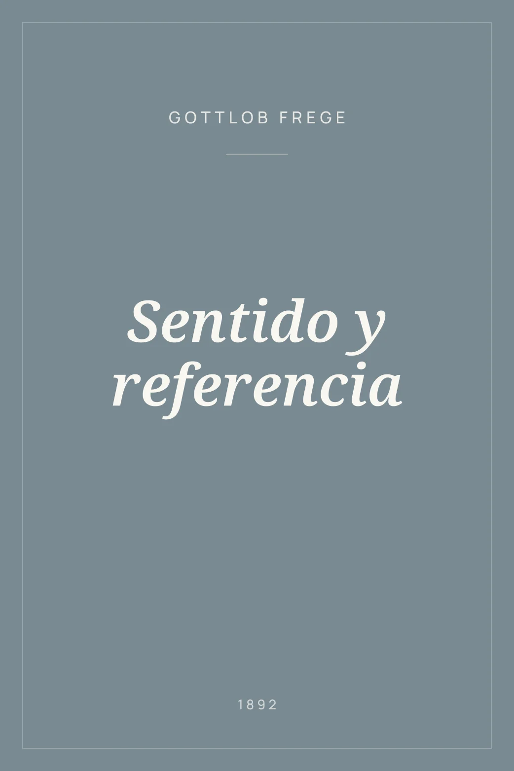 Portada de Sentido y referencia