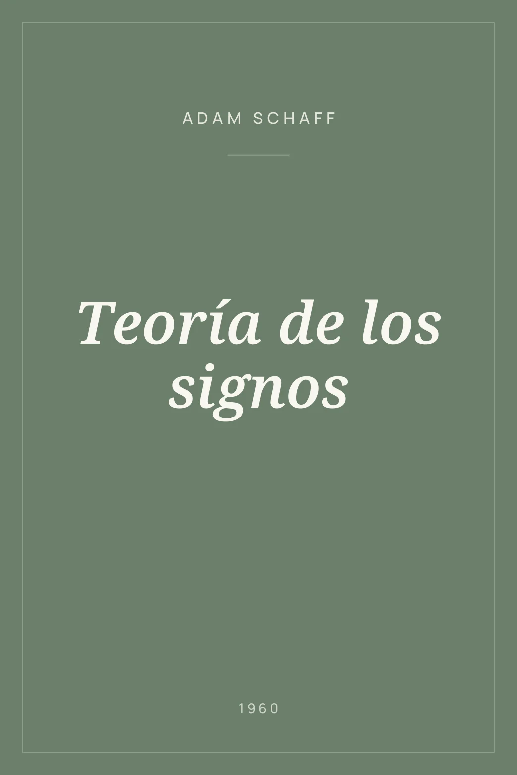 Portada de Teoría de los signos